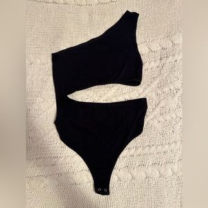 Free People Cutout Seamless Bodysuit in Black